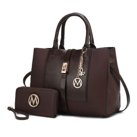 MKF Collection Yola Satchel Bag with Wallet Vegan Leather Women by Mia K (Material: Vegan Leather, Color: Chocolate)