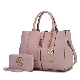 MKF Collection Yola Satchel Bag with Wallet Vegan Leather Women by Mia K (Material: Vegan Leather, Color: Dusty Pink)