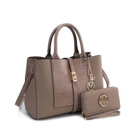 MKF Collection Yola Satchel Bag with Wallet Vegan Leather Women by Mia K (Material: Vegan Leather, Color: Taupe)