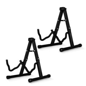 5 Core Guitar Stand 2PC A Frame w Soft Foam Arm Non Slip Rubber for Acoustic Electric Bass (SKU: GSS BLK 2PCS)
