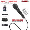 5 CORE Microphone Dynamic Vocal Handheld Mic Cardioid Unidirectional Microfono w On Off Switch + XLR Audio Cable for Singing Karaoke Public Speaking &